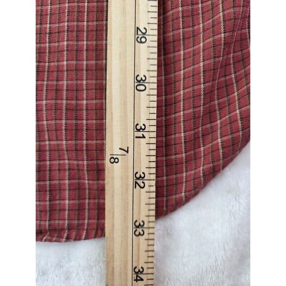 IZOD Jeans Men's XXL Red Plaid Button Up Long Sleeve Shirt - Picture 6 of 6